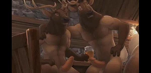  Xmas elk bar, where some reindeer come for fun ...